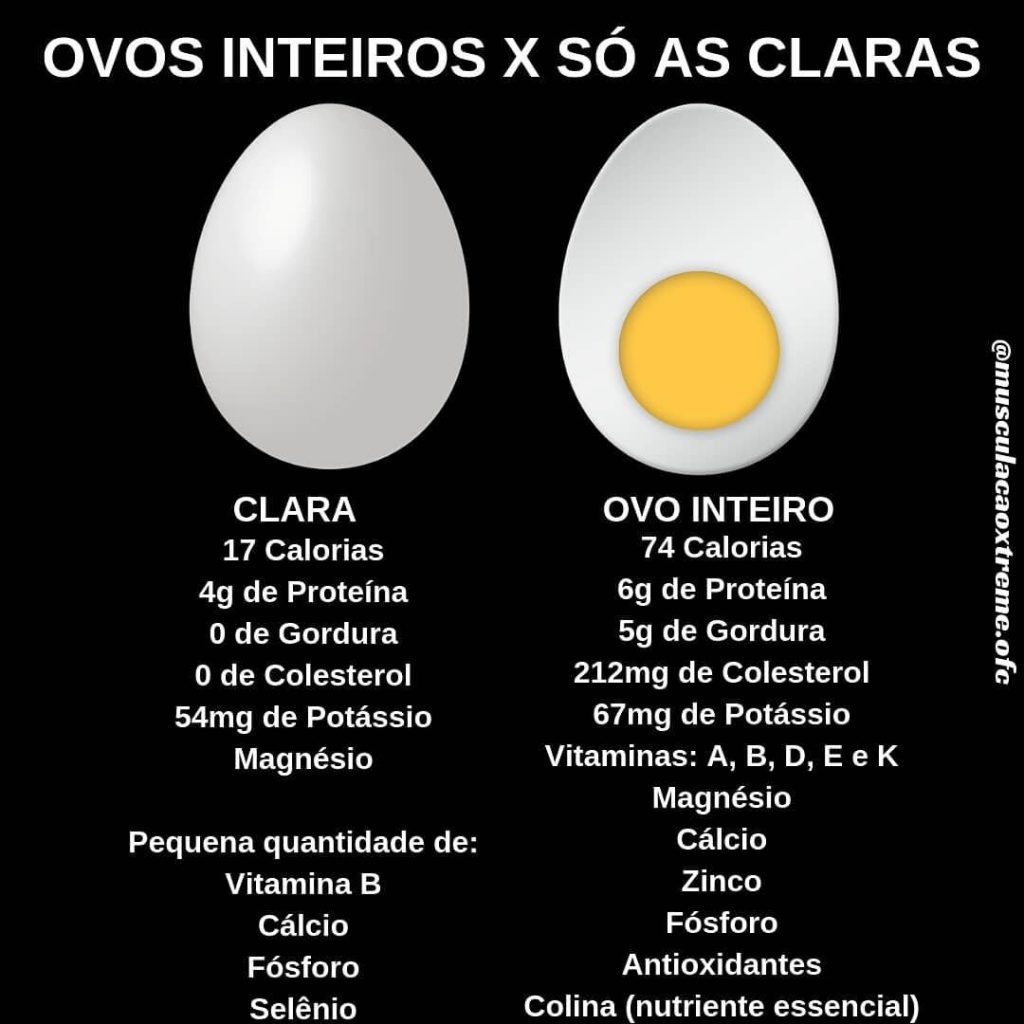 Ovos inteiros ou apenas claras para ganho de massa muscular Saúde